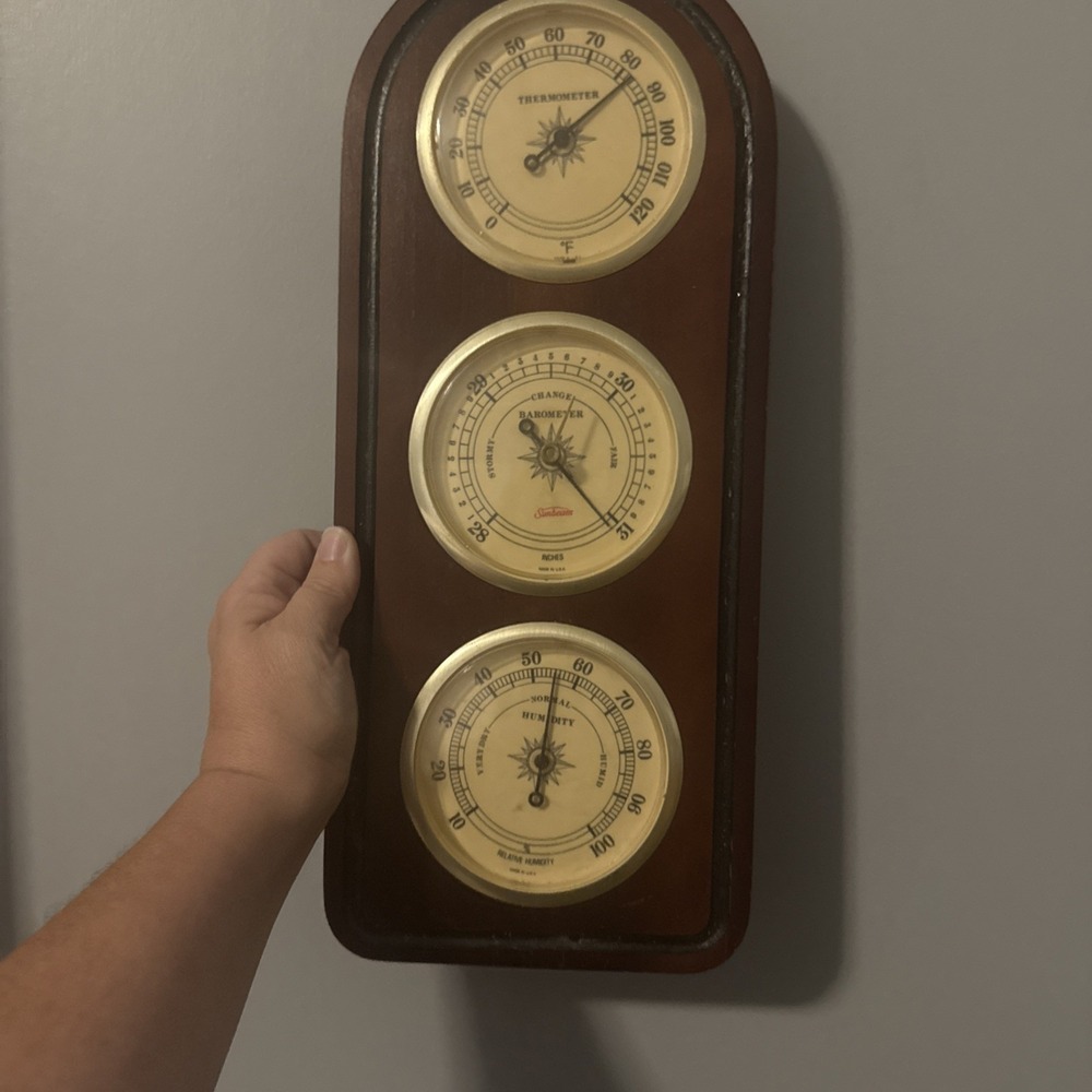 Vintage Sunbeam Weather Station Barometer Thermometer Humidity USA